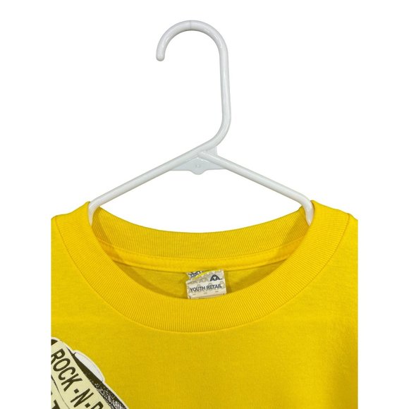 Youth Size Large NWT Guitar Rock N Roll Yellow T-Shirt - Picture 2 of 9